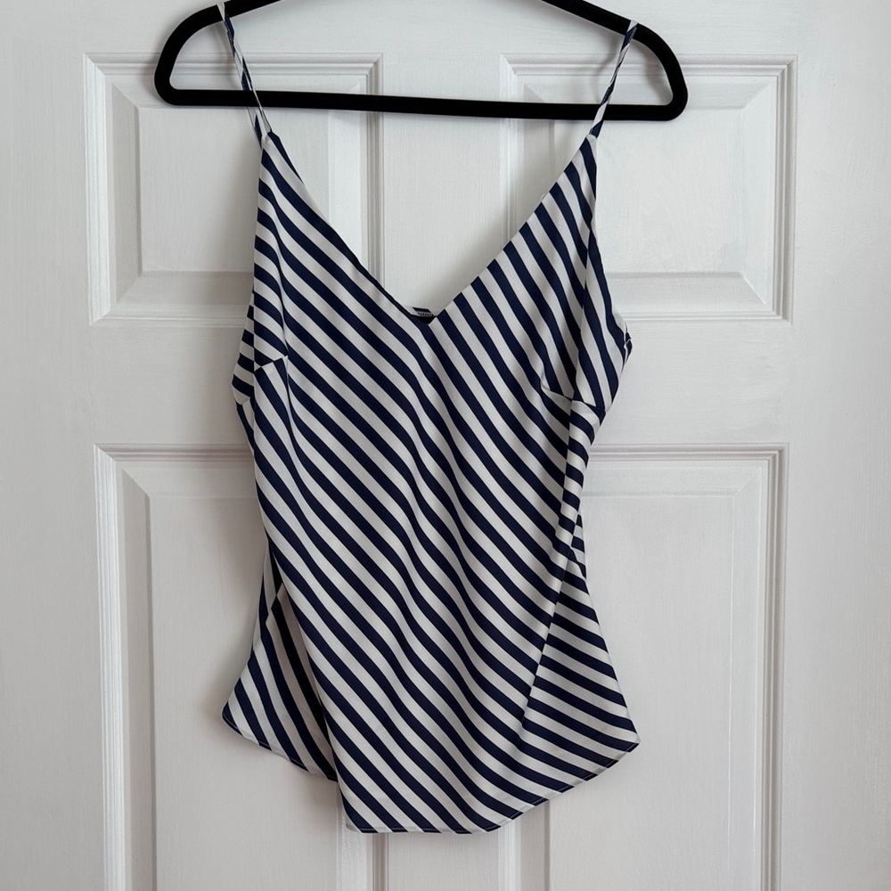 Aakaa Navy and White Striped Camisole